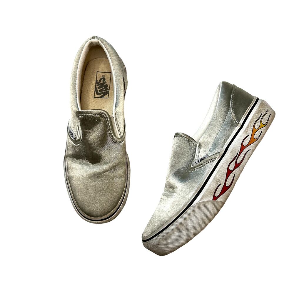 Vans Classic Slip On Platform "Sidewall Flames" Sneakers 3 - Picture 2 of 6